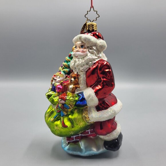 Christopher Radko Santa Claus Christmas Tree Ornament Glass Blown Chimney Scene - Picture 8 of 16